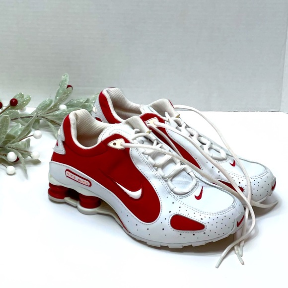 Nike Shoes - #15 Red & White Running Sneakers Nike Shox Walking Shoes Gym Athletic Tennis Air
